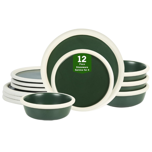 12-Piece Stone Lain Capri Stoneware Dinnerware Set