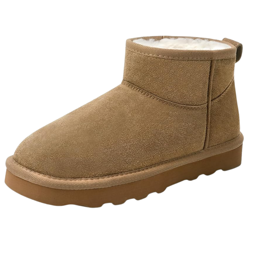 Gvimenos Women's Genuine Suede Ankle Winter Mini Boots