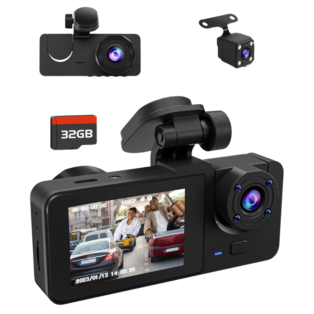 4K Full UHD 3 Channel Front And Rear Dash Camera
