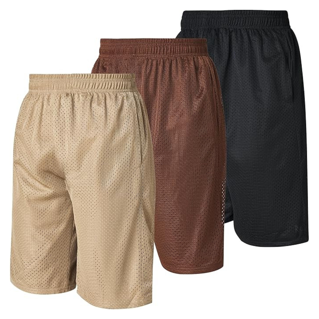 3-Pack Ultra Performance Men's Athletic Mesh Shorts With Pockets