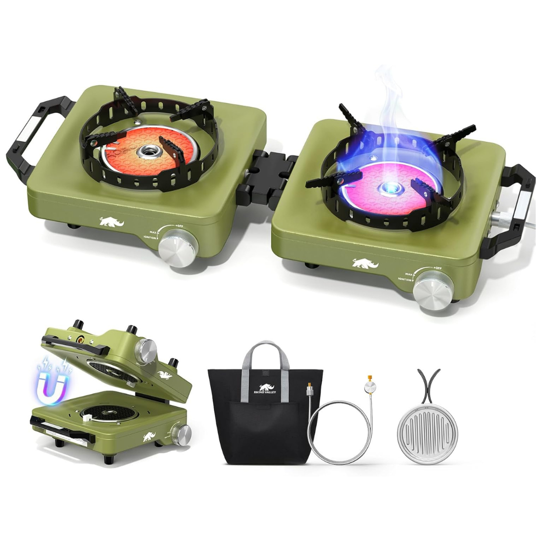 30,000 BTU Folding 2 Propane Burners Camping Stove