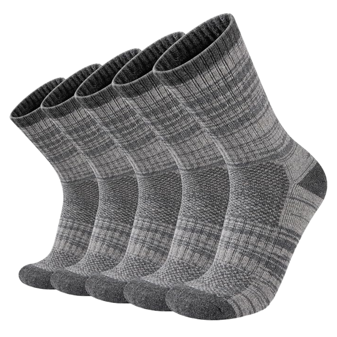 5-Pairs Men's Merino Thermal Crew Socks