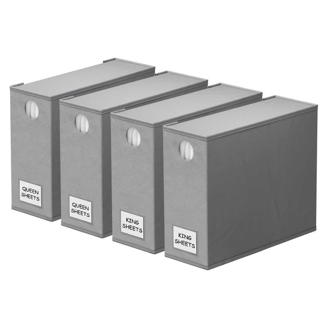 4-Pack SpaceAid Queen & King Size Bed Sheet Organizers