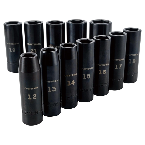 12-Piece CRAFTSMAN Impact Metric 1/2" Drive Socket Set