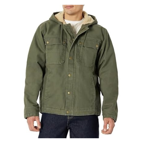 Amazon Basics Men's Insulated Relaxed Fit Hooded Workwear Jacket