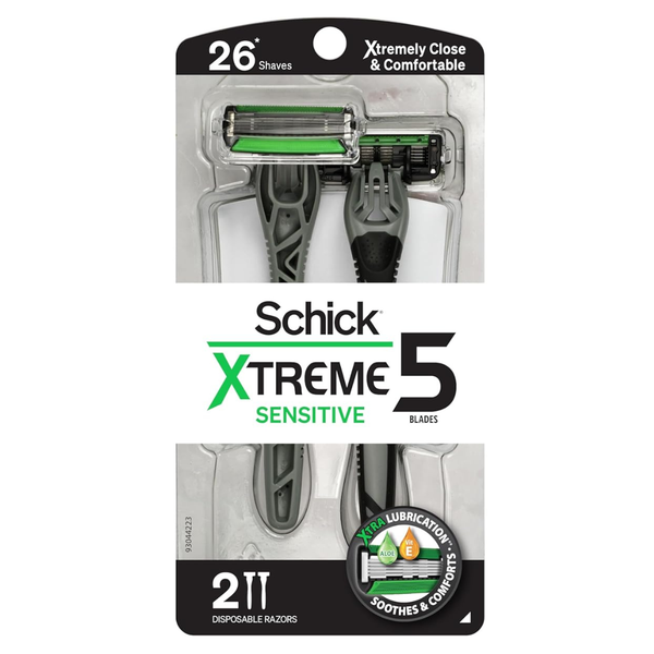 2-Pack Schick Xtreme 5 Blade Disposable Razors For Men