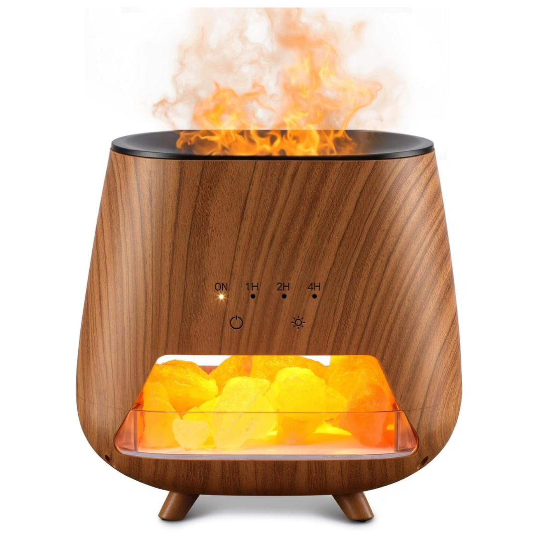 Essential Oil Diffuser Humidifier With Himalayan Pink Salt Rock
