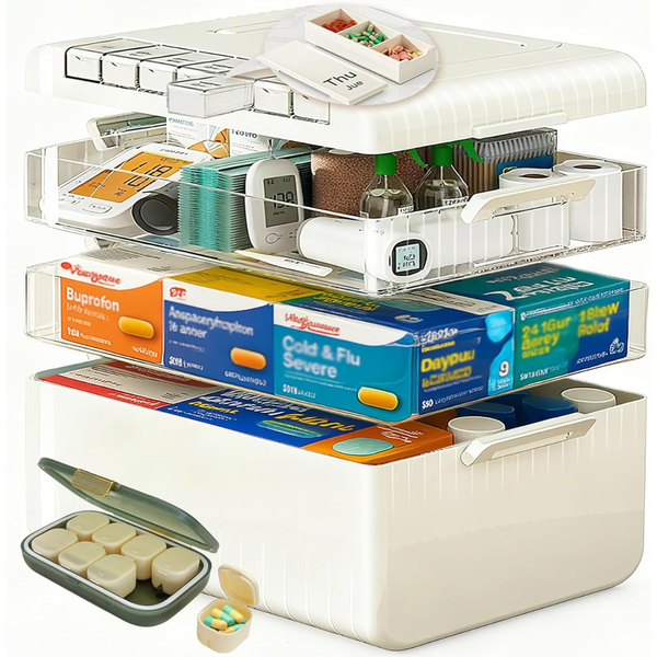 Dizaolive Large 3-Tier Medicine Cabinet & Pill Organizer