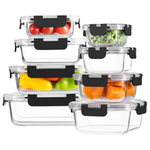 8-Pack Borosilicate Glass Food Storage Containers With Lids