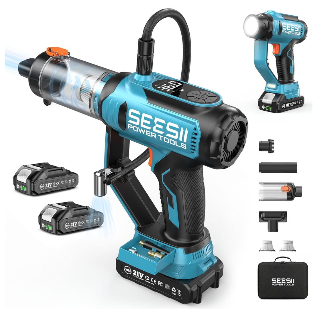 SEESII 3-In-1 150PSI Cordless Tire Inflator With Auto-Shutoff