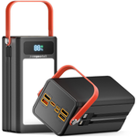 27000mAh 99Wh Portable Power Bank With Built-In Cables & Flashlight