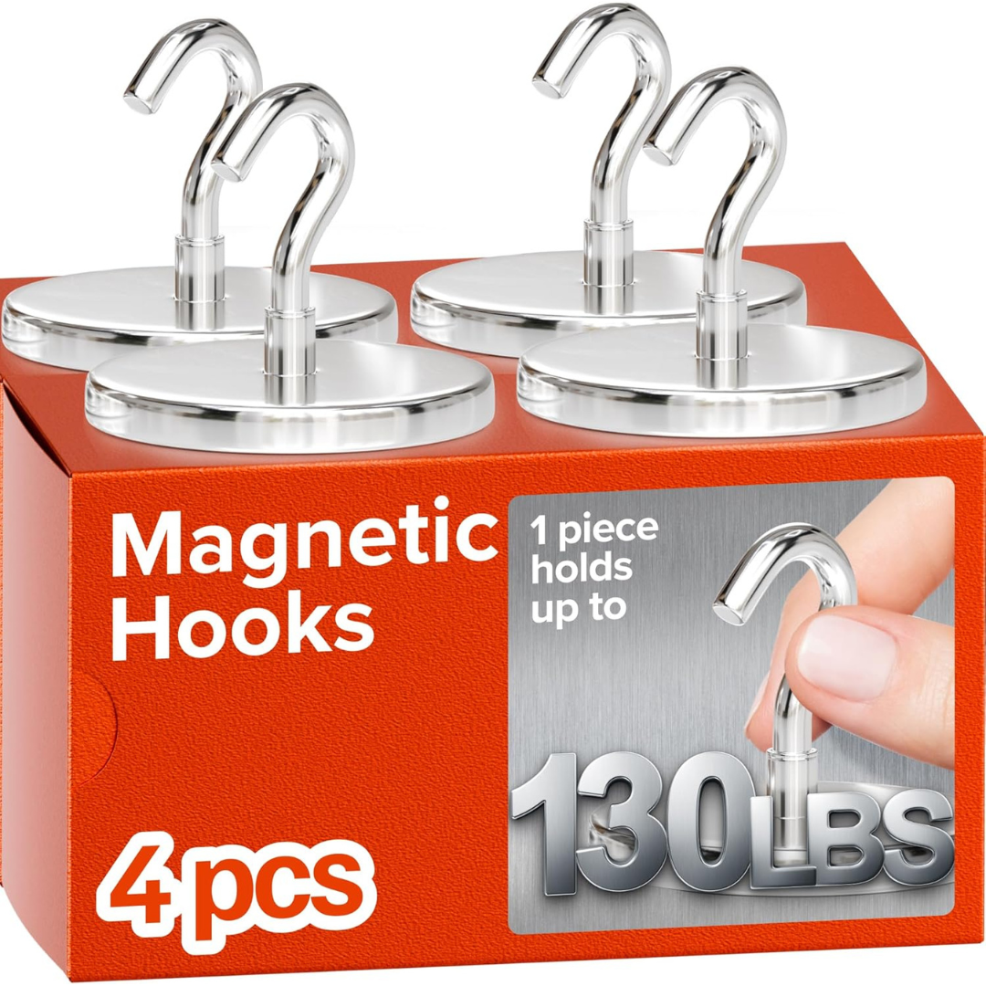 4-Pack 130 LBS Heavy Duty Magnetic Hooks