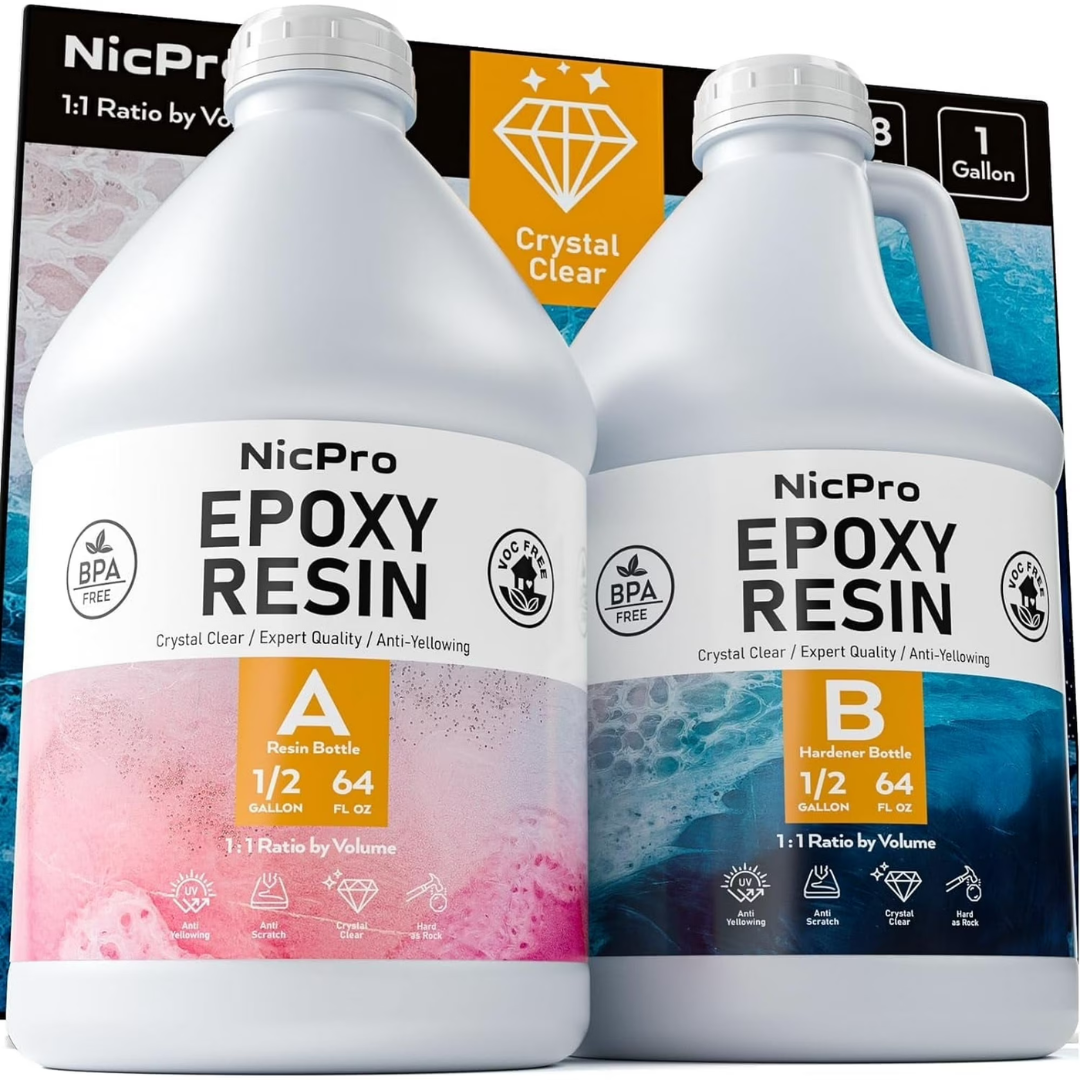 Nicpro 1 Gallon Crystal Clear Epoxy Resin Kit