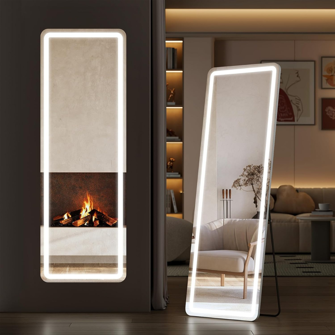 61" x 17" Sweetcrispy Full Length Floor Mirror With LED Lights