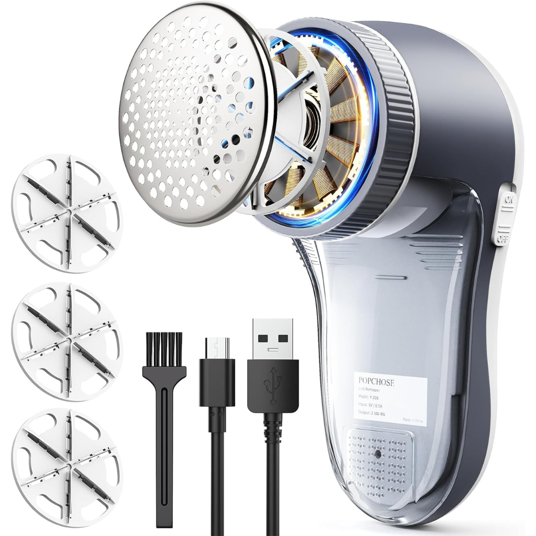Popchose Electric Lint Remover Fabric Shaver With 6-Leaf Blades
