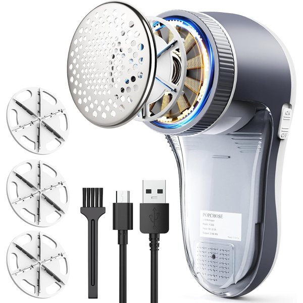 Popchose Electric Lint Remover Fabric Shaver With 6-Leaf Blades