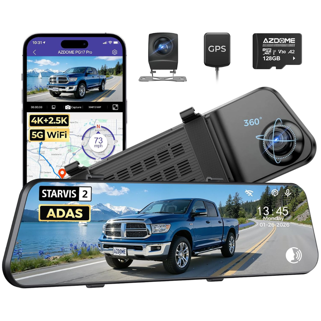 PG17 Pro 4K+2.5K Mirror Car Dash Camera
