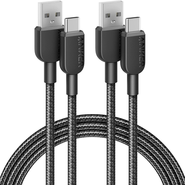 2-Pack 6ft Anker 310 Nylon Braided USB-A To USB-C Fast Charging Cables