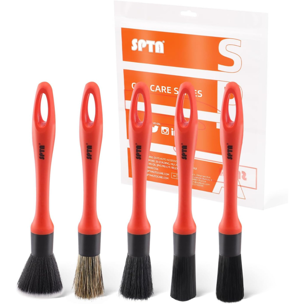 5-Pack SPTA Soft Mixed Hair Car Detailing Brush Set