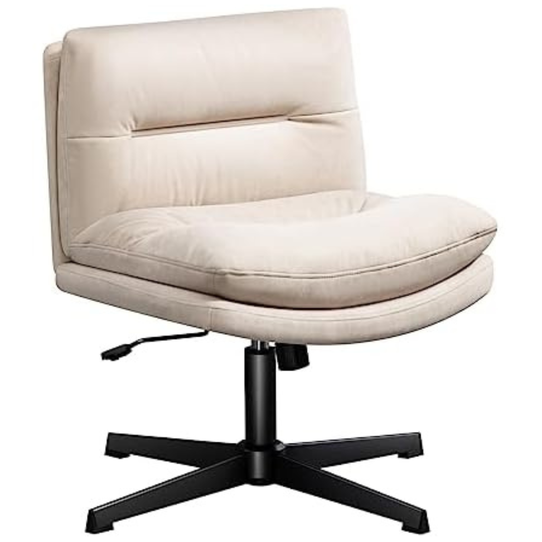 Darkecho Ultra-Soft Fabric Armless Swivel Desk Chair