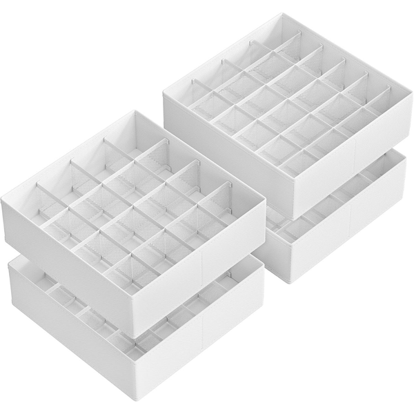 4-Pack Songmics 80-Compartment Closet Drawer Organizers