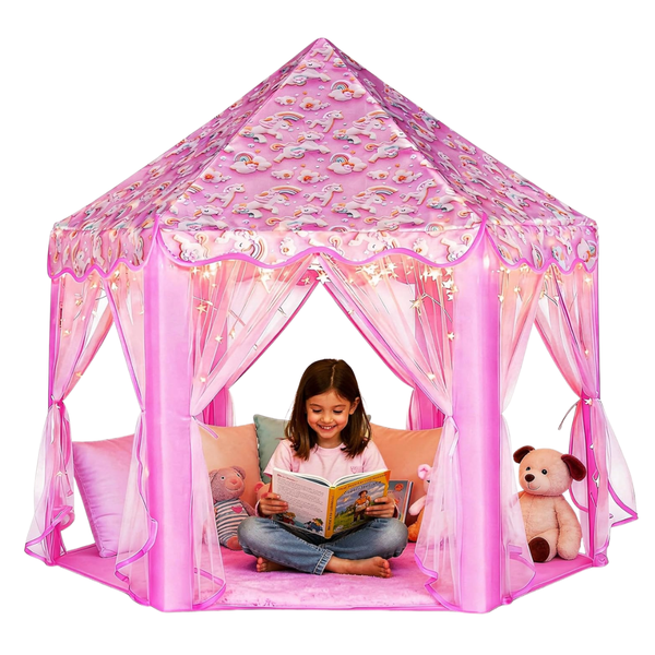 Lafyette Large Kids Playhouse Castle Play Tent With Star Lights