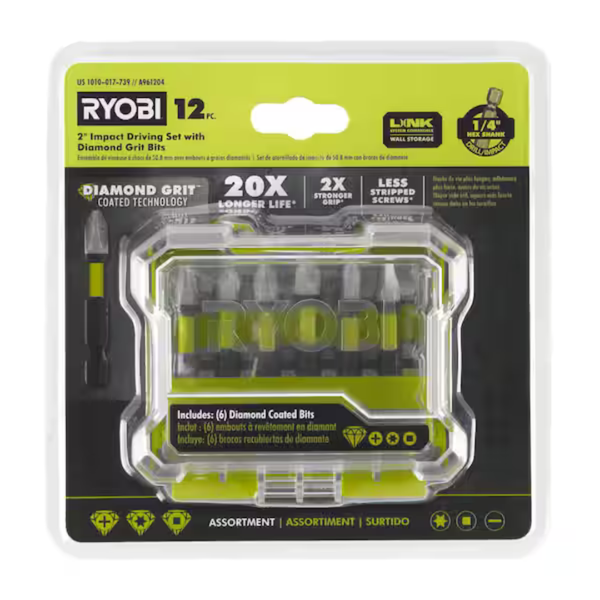 12-Piece RYOBI 2 in. Diamond Grit Driving Set