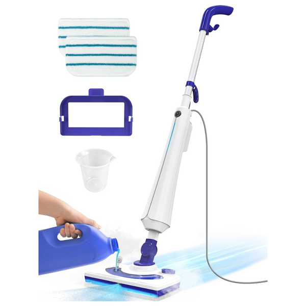 1300W Lightweight 25S Heat Up Floor Steamer W/ Detergent Chamber