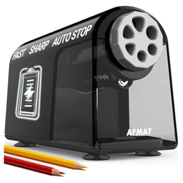 Afmat 6 Holes Cordless & Rechargeable Electric Pencil Sharpener