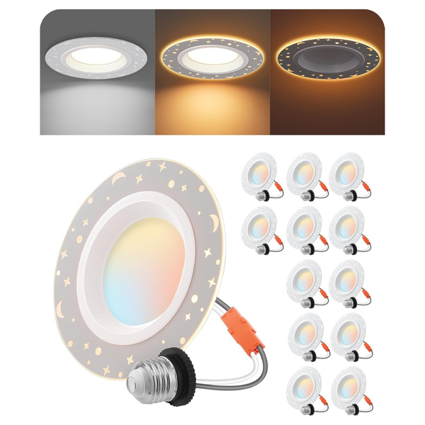 12-Pack 8W Edishine 4" LED 700LM Ceiling Lights