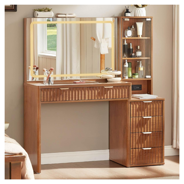 LEYAOYAO 43.5'' Vanity Desk With Mirror And Lights