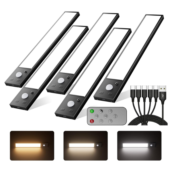 5-Pack 3000mAh Magnetic Under Cabinet Light