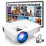 FHD 1080p Mini Bluetooth Projector With Screen