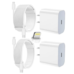 2-Pack 20W Wall Charger Adapter With 6 &10FT Cable