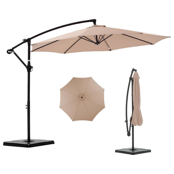 10ft UV Protection Offset Cantilever Outdoor Patio Table Umbrella
