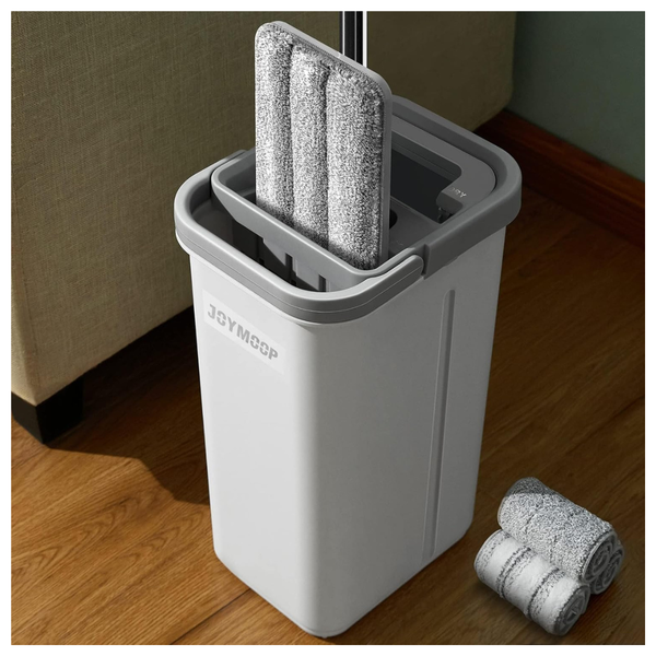 JOYMOOP Hands Free Flat Floor Mop & Bucket With Wringer Set