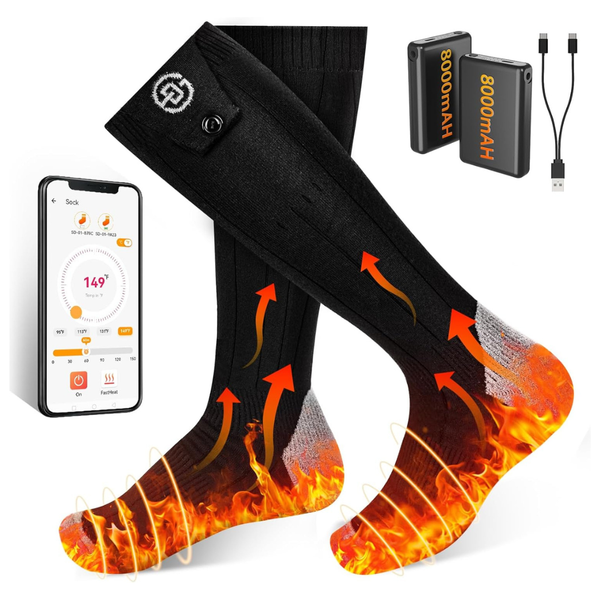 Rechargeable 8000mAh 2 x Battery Heated Socks