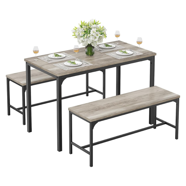 3-Piece DUMOS Dining Table Set For 4 With Bench