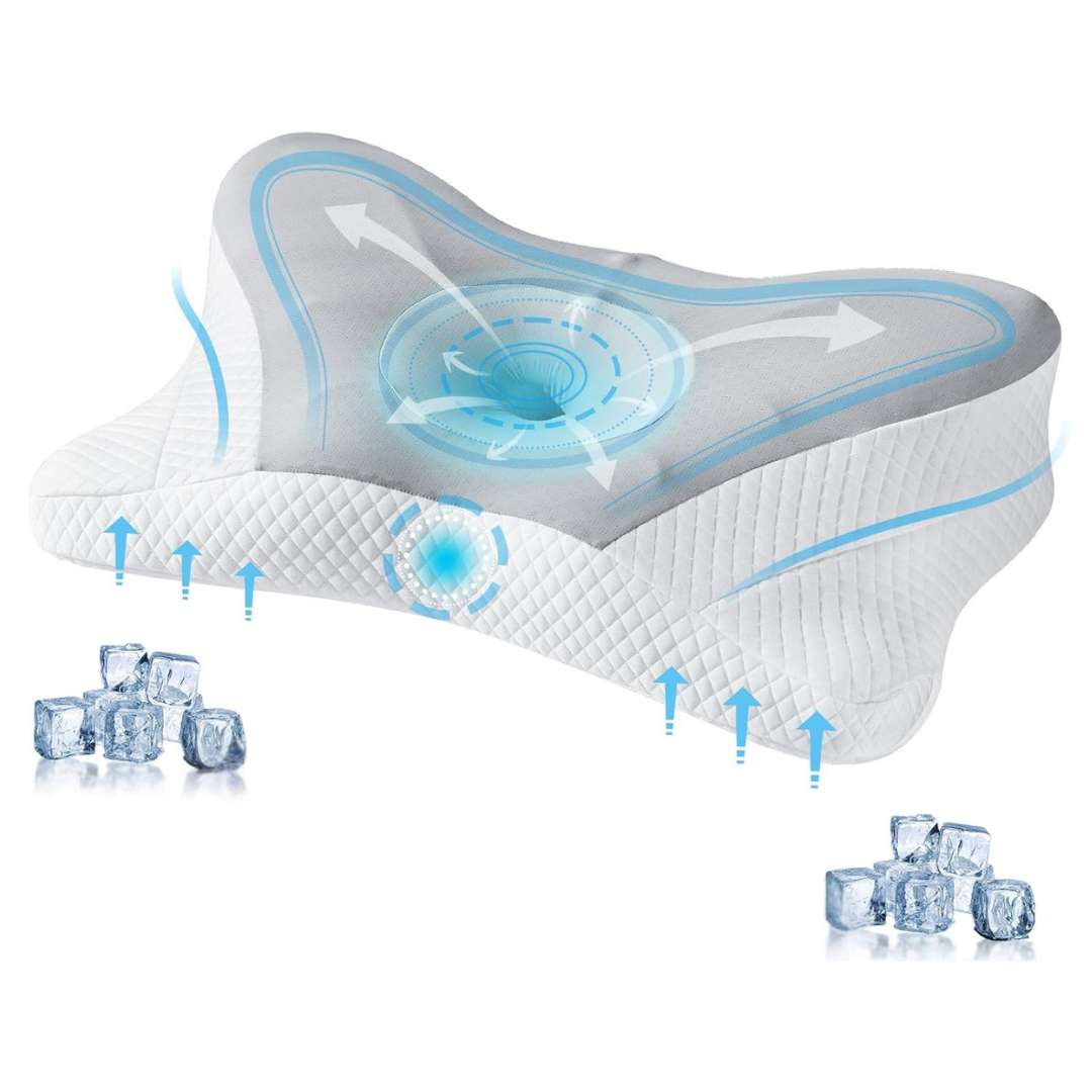 Cervical Cooling Ergonomic Memory Foam Neck Pillows