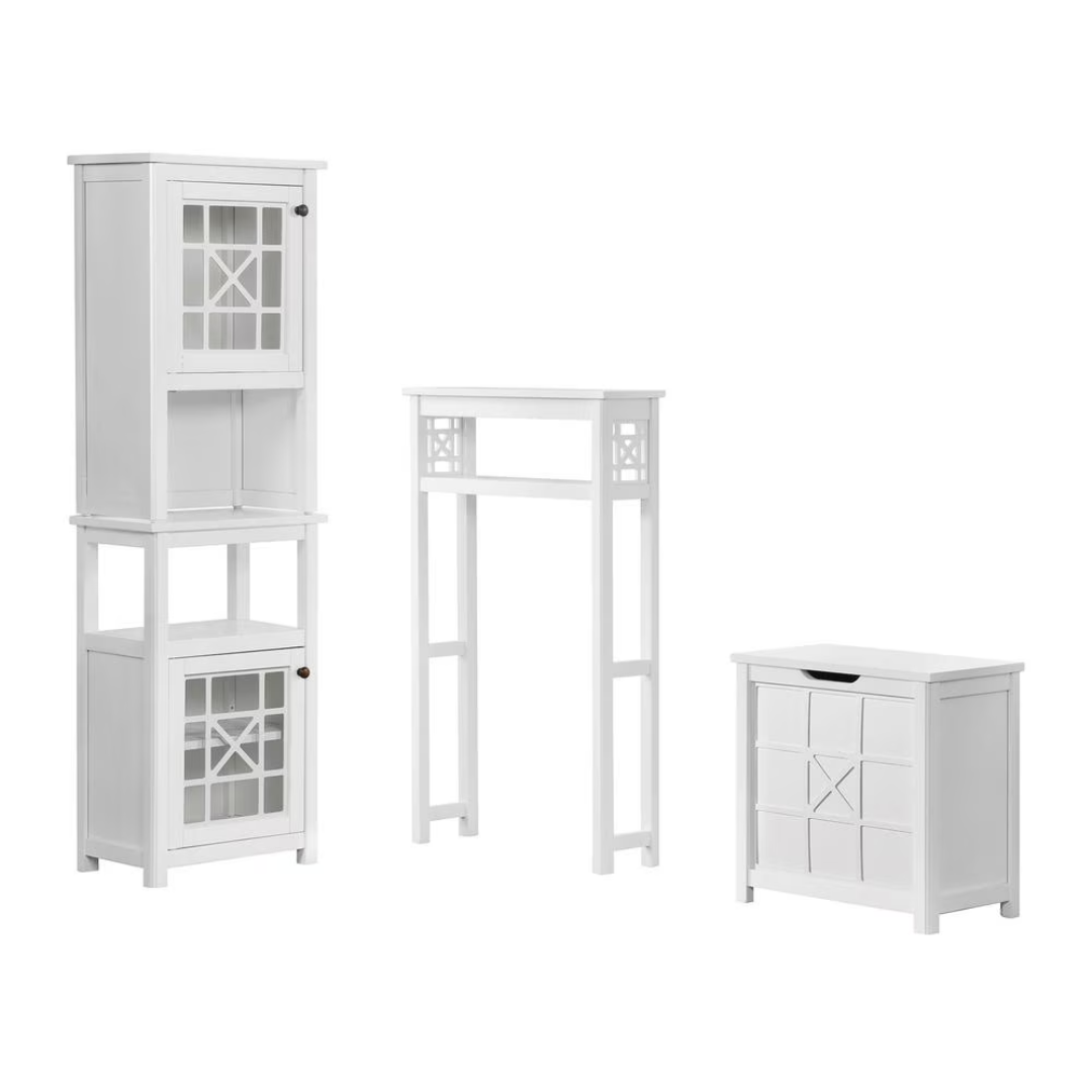 Derby 4-Piece Bathroom Set With Over Toilet Open Storage Shelf