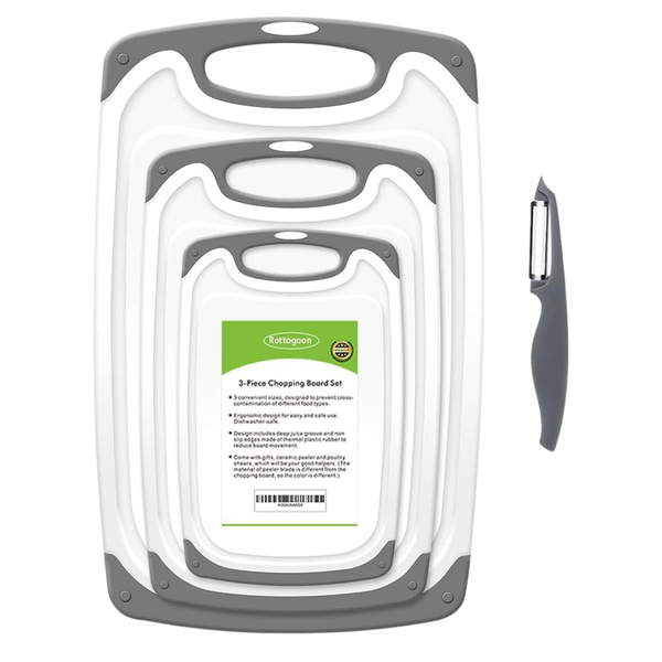 4-Pack Rottogoon BPA Free Non-porous Plastic Cutting Board