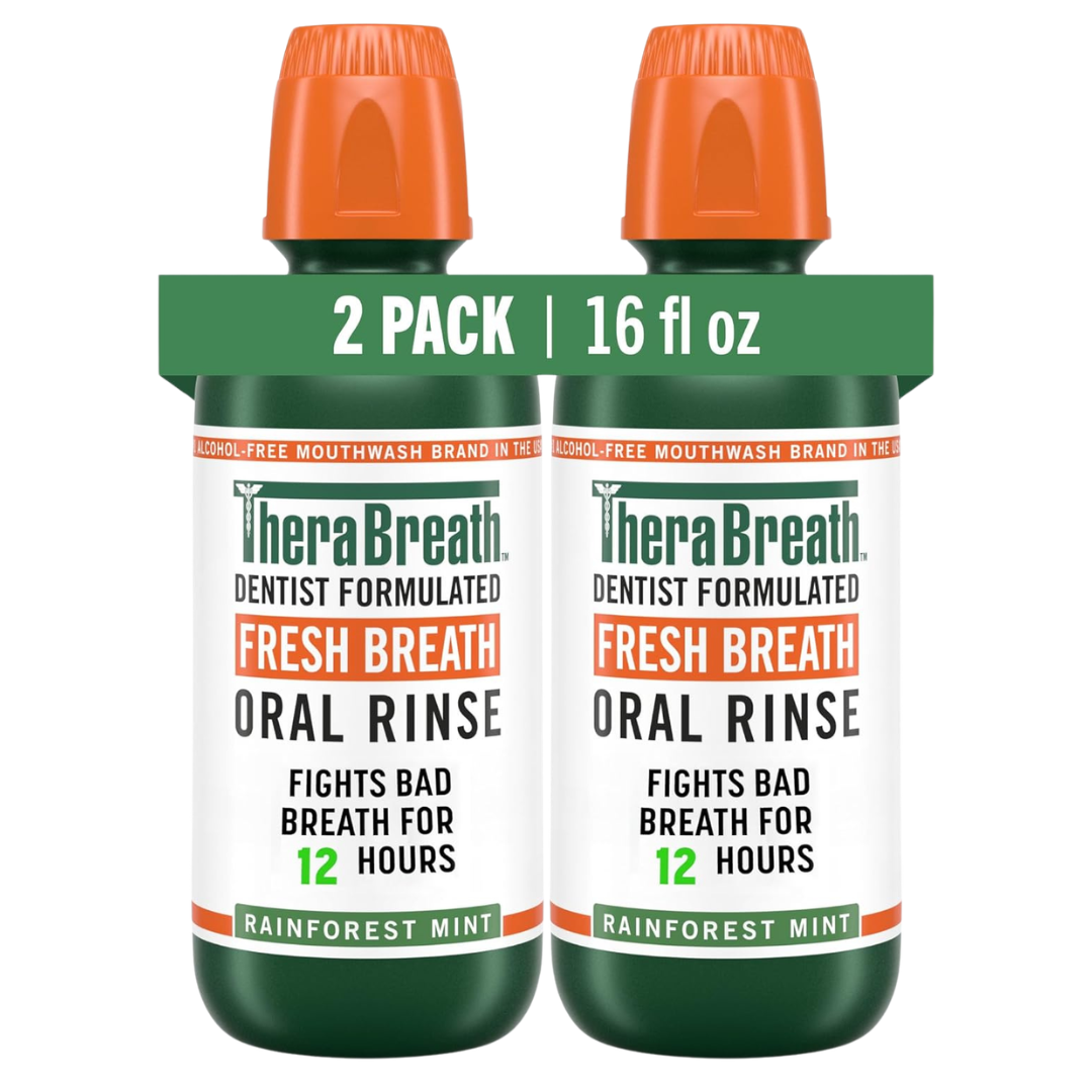 2-Pack TheraBreath Fresh Breath Mouthwash (Rainforest Mint)