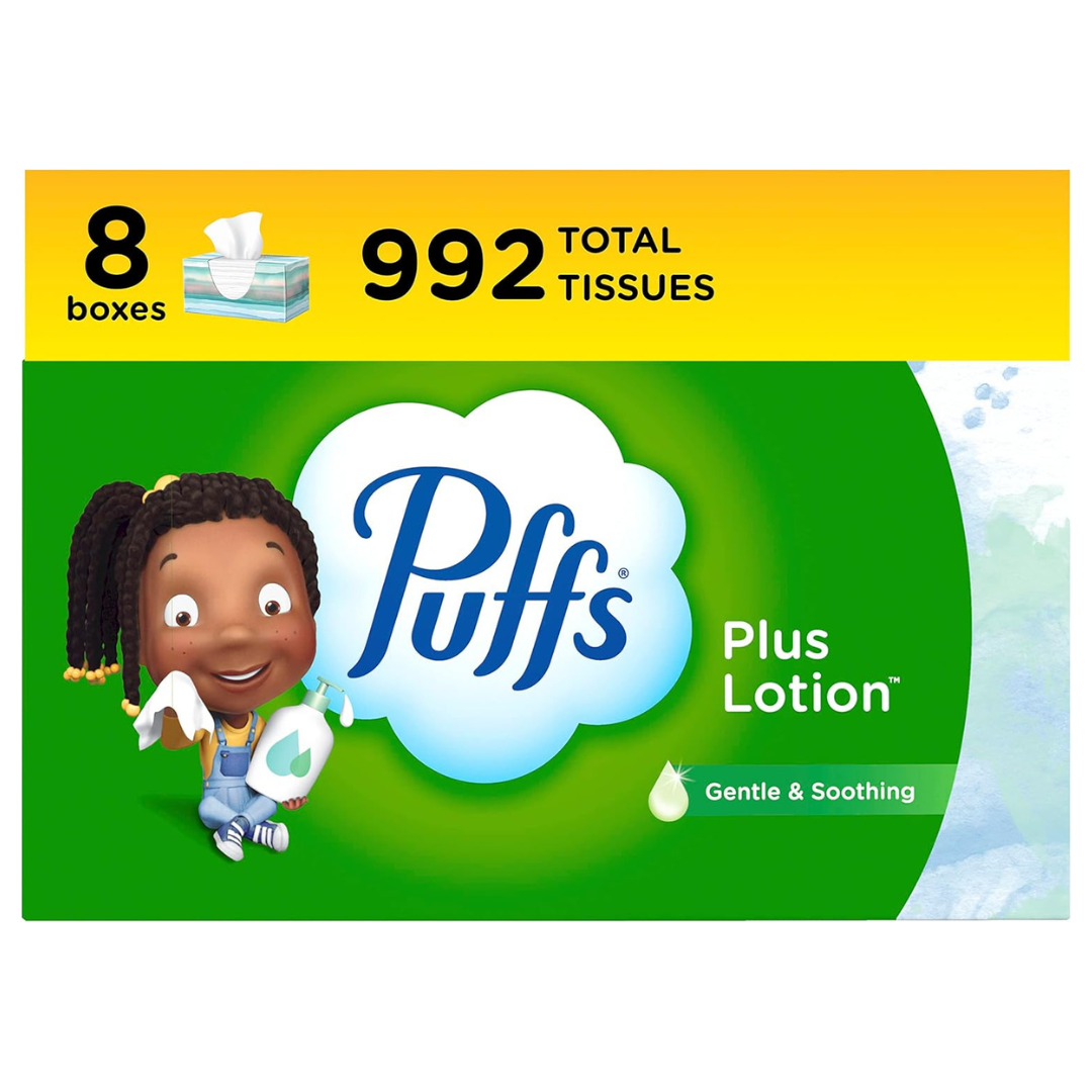 992-Count (8-Pack x 124-Count) Puffs Plus Lotion Facial Tissues
