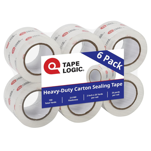 6-Pack Heavy-Duty Packing Tape Refills With Dispenser