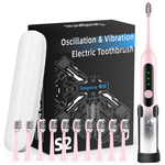 Adult Sonic Electric Toothbrush With 10 Brush Heads (3 Colors)