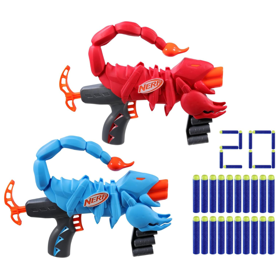 2-Pack Nerf Wild Venompack Blaster Set With 20 Nerf Elite Darts