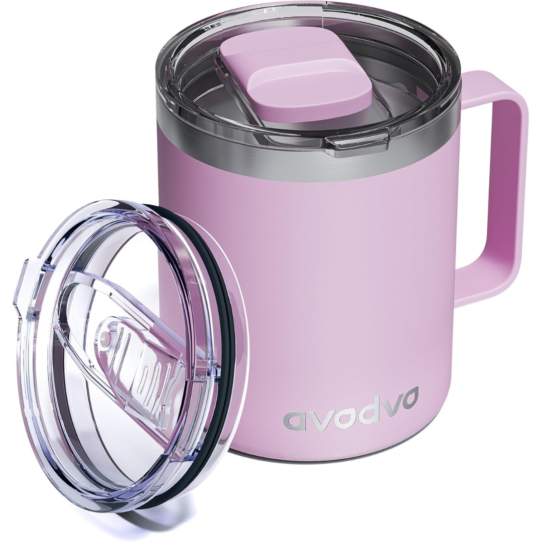 12oz Stainless Steel Insulated Coffee Mug With Lid (Various Colors)