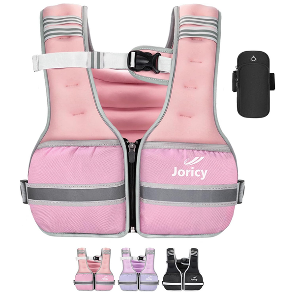 Unisex 16lb Zipper Front Weighted Vest With Reflective Strips (2 Colors)