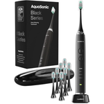 Aquasonic Black Series Ultra Whitening Electric Toothbrush W/ 8 Brush Heads
