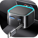 57W Type-C Fast Car Charger With Retractable Cord